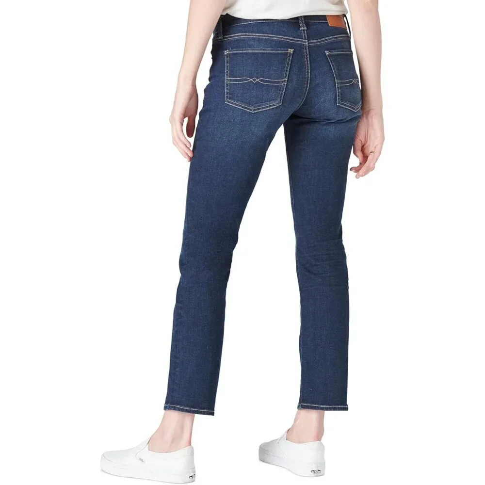 Womens Mid Rise Straight Jeans Cotton 30W 31L Twilight Blue Classic Fit - Picture 2 of 7